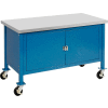 Global Industrial™ Atelier d’armoire mobile - Laminate Square Edge, 60"L x 30"D, Bleu