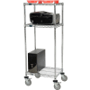 Nexel 3-Shelf Mobile Wire Printer Stand, 24"W x 18"D x 59"H, Chrome