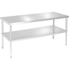 Aero Manufacturing Workbench W/Undershelf, 14 Ga. 304 Series Stainless, 96"Wx30"D
