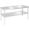 Aero Manufacturing 304 Table en acier inoxydable, 96 x 30 », sous étagère, calibre 14