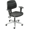 Chaise de bureau interion® avec le dos moyen et les bras réglables, polyuréthane, noir