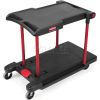 Rubbermaid® Plastic Convertible Utility Cart, 2 Shelf, 45-1/4"Lx23-/34"W, Noir