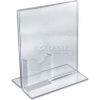 Azar Displays 252045 Vertical Stand Up Sign Holder W/ Brochure Holder, 8.5" x 11"