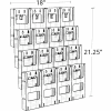 Azar Displays 252324 16-Pocket Tri-Fold Size Wall Mount Display, 19" x 15", Acrylic ,1 Piece