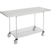 Global Industrial™ Chrome Wire Mobile Workbench, 72 x 30 », Lastifié Bord carré