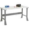 Global Industrial Flared Leg Workbench w/ ESD Square Edge Top, 72"W x 30"D, Gray