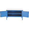 Global Industrial Security Cabinet Bench w/ Plastic Square Edge Top, 60"W x 30"D, Blue