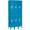 Global Industrial Infinity® Double Tier 6 Door Locker, 12"Wx18"Dx36"H, Blue, Unassembled