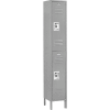 Global Industrial Infinity® 2-Tier 2 Door Locker, 12"Wx12"Dx36"H, Gray, Unassembled