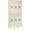 Global Industrial™ Infinity® 2-Tier 6 Door Locker, 36"W x 18"D x 78"H, Tan, Assembled