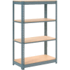 Heavy Duty Shelving 36"W x 12"D x 60"H With 4 Shelves - Wood Deck - Gray