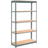 Global Industrial™ Heavy Duty Shelving 48"W x 18"D x 96"H With 5 Shelves - Wood Deck - Gray