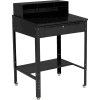 Global Industrial™ Sloped Shop Desk w / Pigeonhole Riser, 34-1/2"W x 30"D, Noir