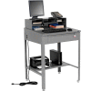 Global Industrial Sloped Shop Desk w/ Pigeonhole Riser, 34-1/2"W x 30"D, Gray