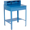 Global Industrial™ Sloped Shop Desk w / Pigeonhole Riser, 34-1/2"W x 30"D, Bleu