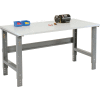 Global Industrial 48x30 Adjustable Height Workbench C-Channel Leg - ESD Square Edge Gray