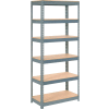 Global Industrial Extra Heavy Duty Shelving 36"W x 18"D x 96"H With 6 Shelves, Wood Deck, Gry