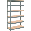 Global Industrial™ Extra Heavy Duty Shelving 48"W x 18"D x 84"H With 6 Shelves, Wood Deck, Gry