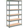 Global Industrial Extra Heavy Duty Shelving 48"W x 12"D x 96"H With 6 Shelves, Wood Deck, Gry