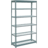 Global Industrial™ Heavy Duty Shelving 48"W x 24"D x 84"H With 6 Shelves - Wire Deck - Gray