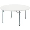 Interion® table pliante ronde en plastique de 60 », Blanc