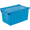 Global Industrial™ Plastic Attached Lid Shipping - Conteneur de stockage 25-1/4x16-1/4x13-3/4 Bleu