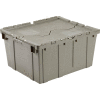 Global Industrial™ Plastic Shipping/Storage Tote w/Attached Lid, 23-3/4"x19-1/4"x12-1/2", Gray
