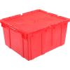 Global Industrial Plastic Attached Lid Shipping & Storage Container 23-3/4x19-1/4x12-1/2 Red