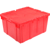 Global Industrial™ Plastic Attached Lid Shipping - Conteneur de stockage 23-3/4x19-1/4x12-1/2 Rouge
