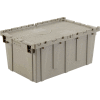 Global Industrial Shipping & Storage Container w/Attached Lid, 27-3/16"x16-5/8"x12-1/2", Gray