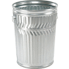 Witt Industries Outdoor Galvanized Steel Corrosion Resistant Trash Can, 20 Gallon, Silver