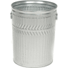 Witt Industries Heavy Duty Outdoor Galvanized Steel Corrosion Resistant Trash Can, 32 Gal, Argent