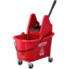 Global Industrial™ Mop Bucket And Wringer Combo 38 Qt., Down Press, Rouge