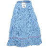 Tête de vadrouille bouclée Global Industrial™, moyen, bleu, bande étroite