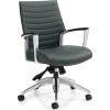 Global™ Ribbed Back Office Chair - Vinyl - Mid Back - Gray - Accord Series