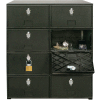 8 Doors Cell Phone Locker 22"W x 16"D x 26"H Black with Hasp Locks