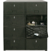 8 Doors Cell Phone Locker 22"W x 16"D x 26"H Black with Combo Locks