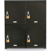 4 Doors Cell Phone Locker 22"W x 16"D x 26"H Black with Hasp Locks