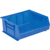 Global Industrial Plastic Stack & Hang Bin, 16-1/2"W x 14-3/4"D x 7"H, Blue - Pkg Qty 6