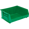 Global Industrial Plastic Stack & Hang Bin, 16-1/2"W x 14-3/4"D x 7"H, Green - Pkg Qty 6
