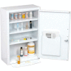 Global Industrial™ Medicine Cabinet with Pull-Out Shelf, 18"W x 8"D x 27"H, Blanc
