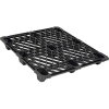 Nestable Shipping Open Deck Pallet, Plastic, 4-Way Entry, 48" x 40", 3500 Lb Static Cap, Black