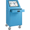 Global Industrial™ Mobile LCD Console Computer Cabinet, Bleu