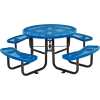 Table de™ pique-nique ronde Industrielle Mondiale 46 », Métal Expansé, Bleu