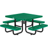 Table de pique-nique pour enfants carrés Global Industrial™ 46 », métal déployé, vert