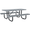 Table de pique-nique rectangulaire Global Industrial™ 6', métal déployé, gris