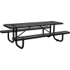 Global Industrial 8 ft. Rectangular Outdoor Steel Picnic Table, Expanded Metal, Black