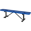 Global Industrial™ 6' Banc plat extérieur en acier, métal déployé, bleu