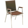 KFI Stack Chair With Arms - Fabric -1" thick Seat Brown Fabric