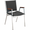 KFI Stack Chair With Arms - Vinyl -2" thick Seat Black Vinyl